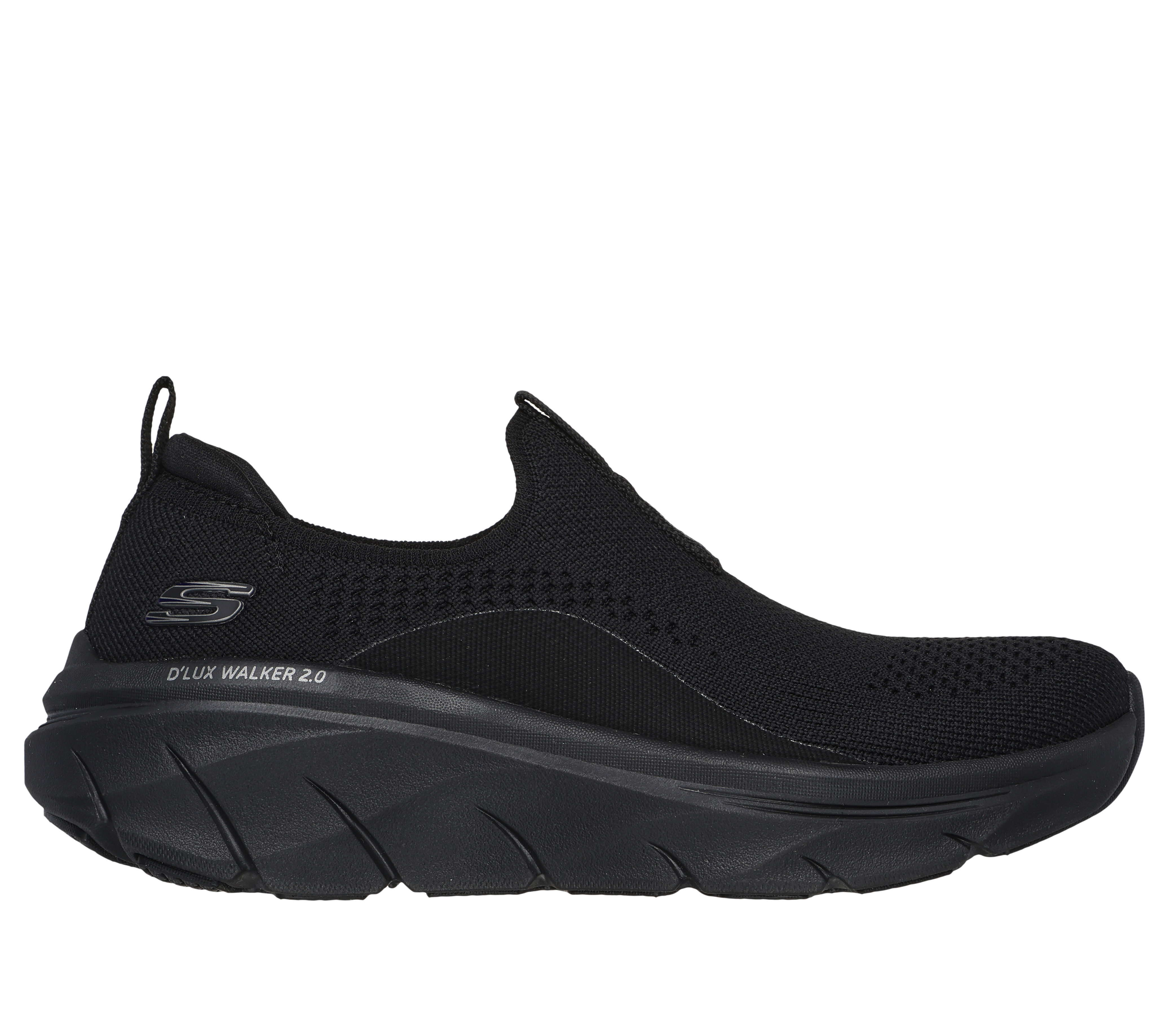 Skechers Women s Relaxed Fit D Lux Walker 2.0 Bold State Slip On Shoes Size 8.0 Black Textile Synthetic Vegan Machine Washable
