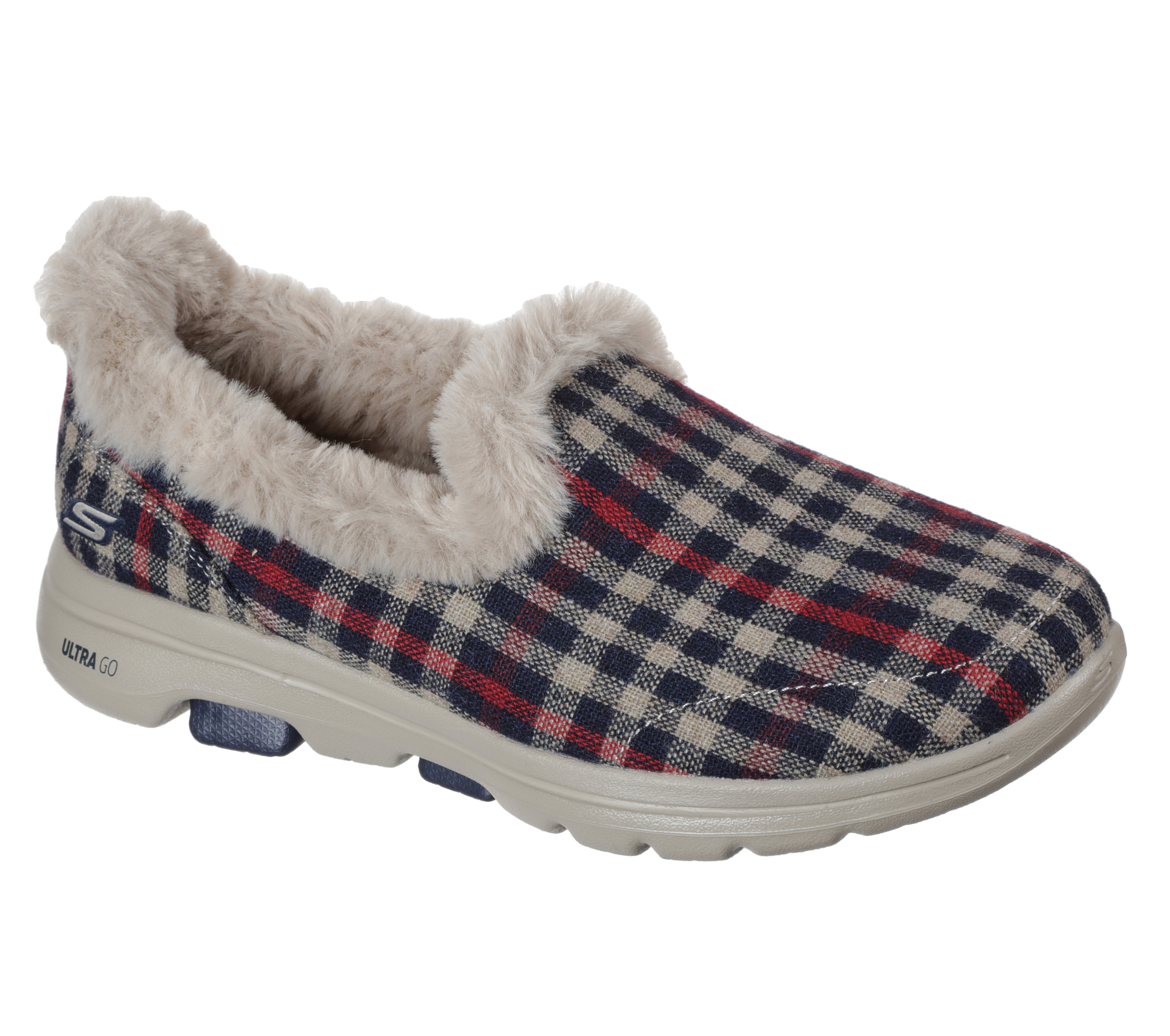 skechers go walk faux fur shoes