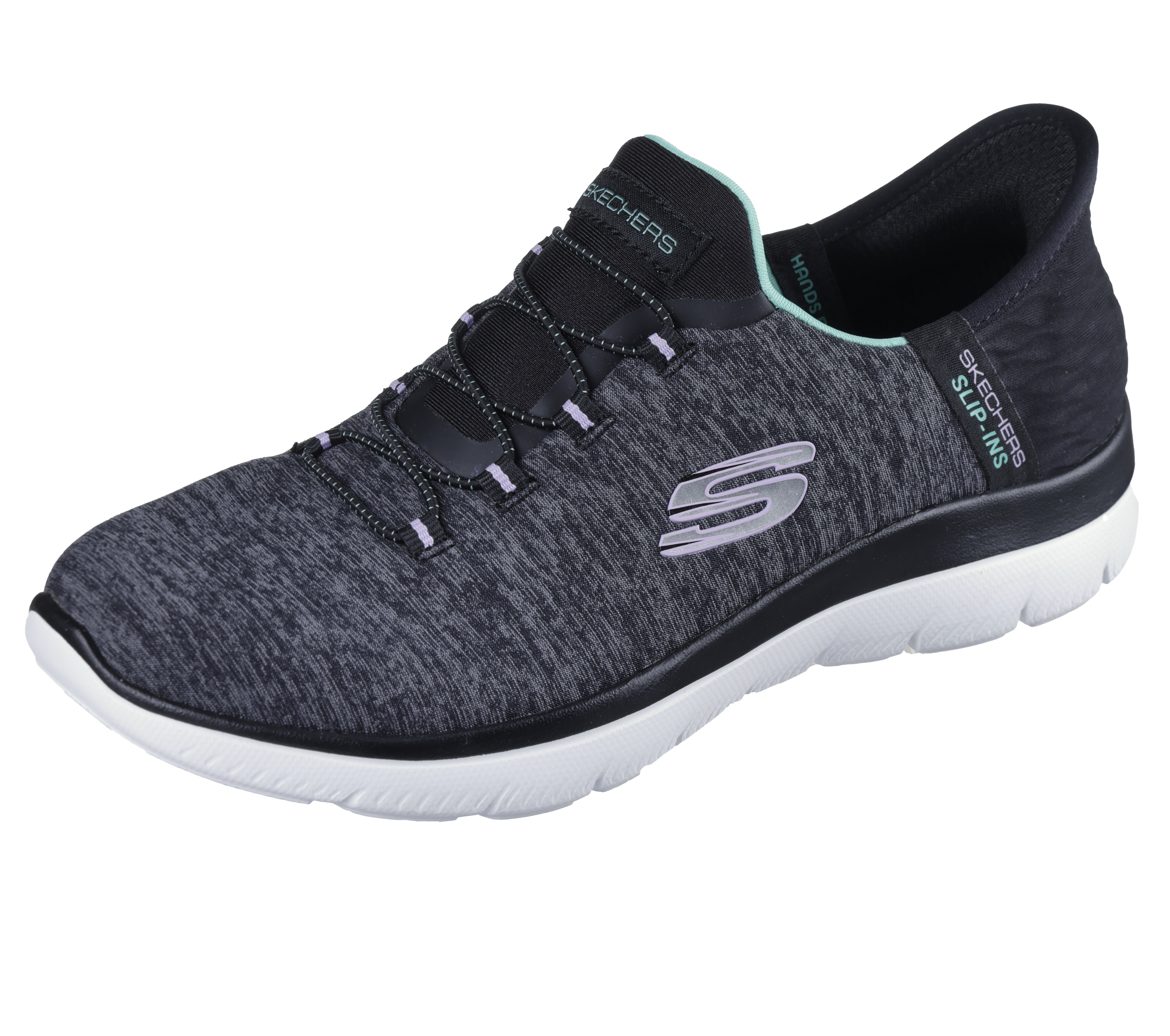 Basket skechers skech knit noir et turquoise 2025
