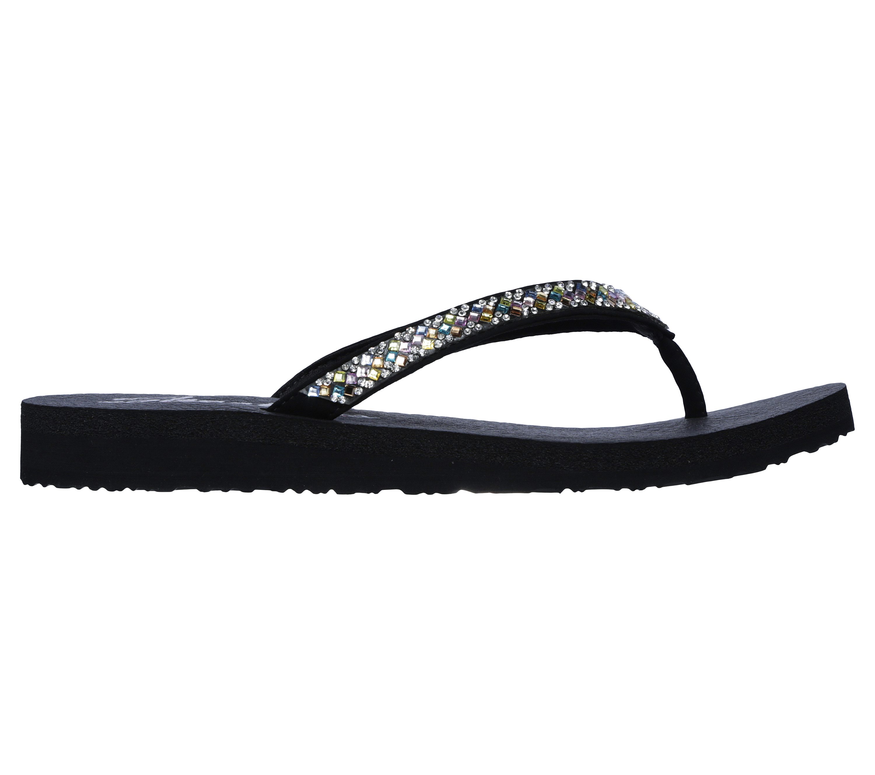 skechers cali women's meditation rhinestone flip flop