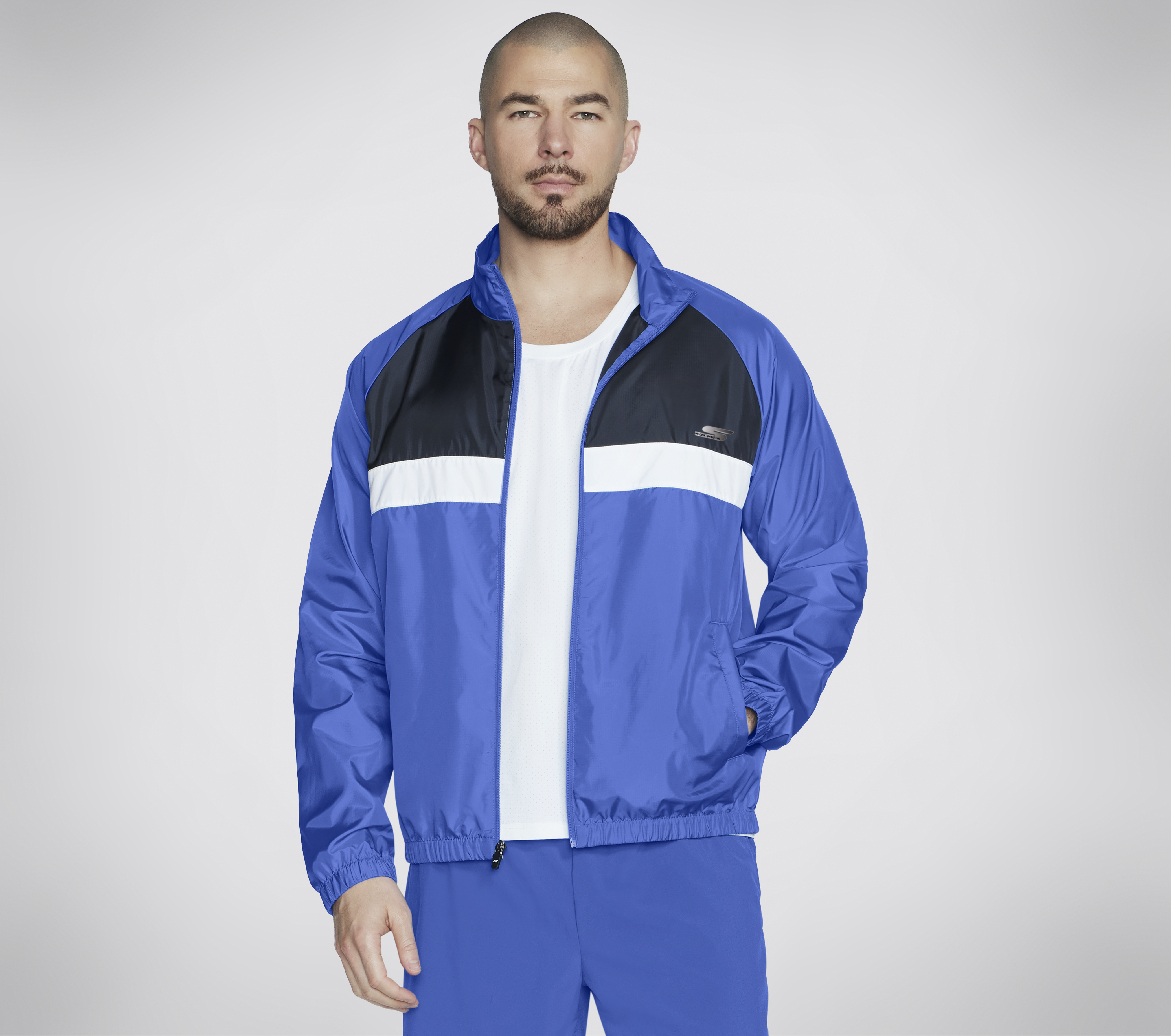 Skechers Men's Speed Elite Track Jacket Top Size XL Blue/Green Polyester
