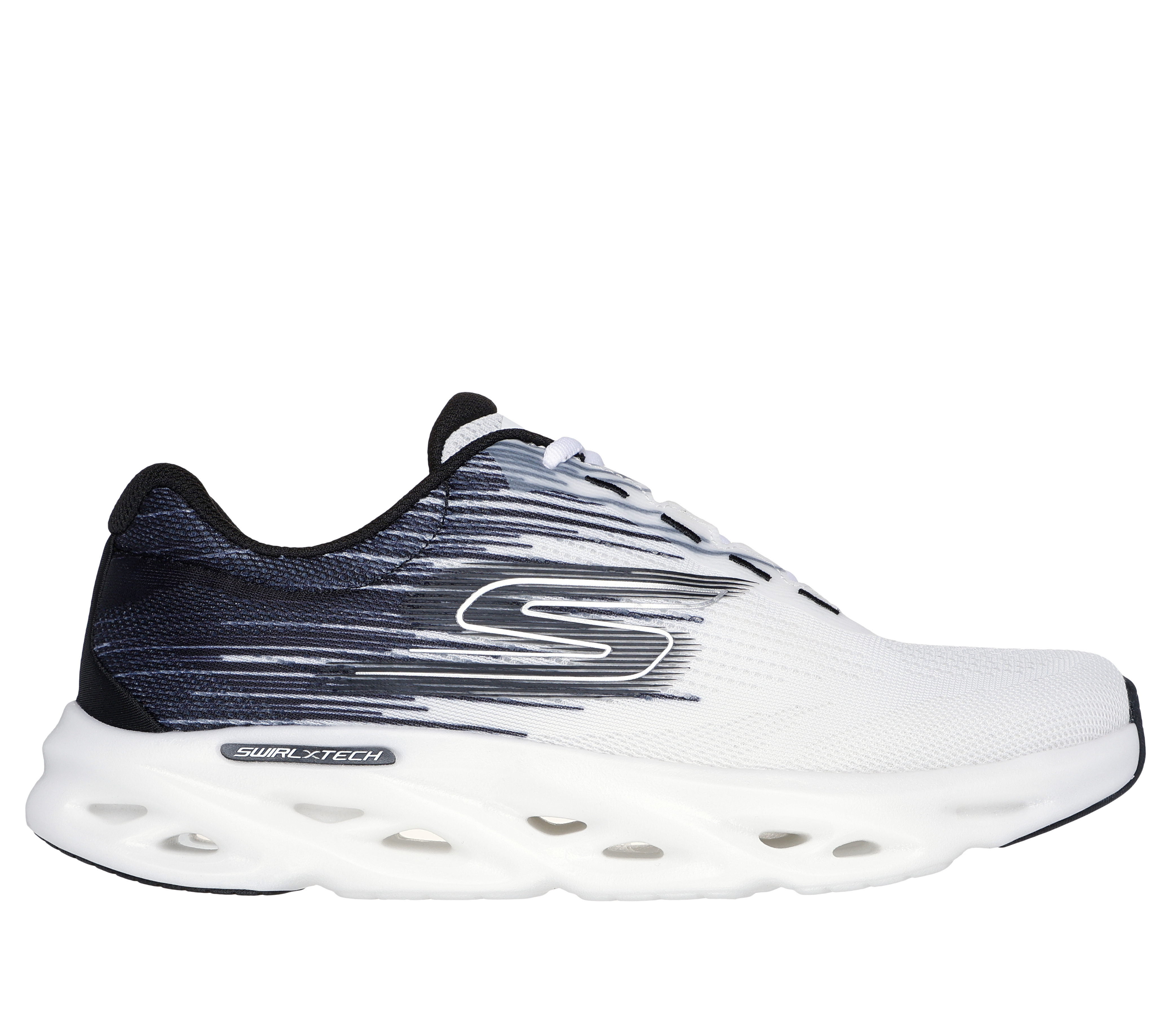 Skechers Women's GO RUN Swirl Tech Speed - Ultimate Stride Sneaker Size 5.5 White/Black Textile/Synthetic Machine Washable Hyper Burst