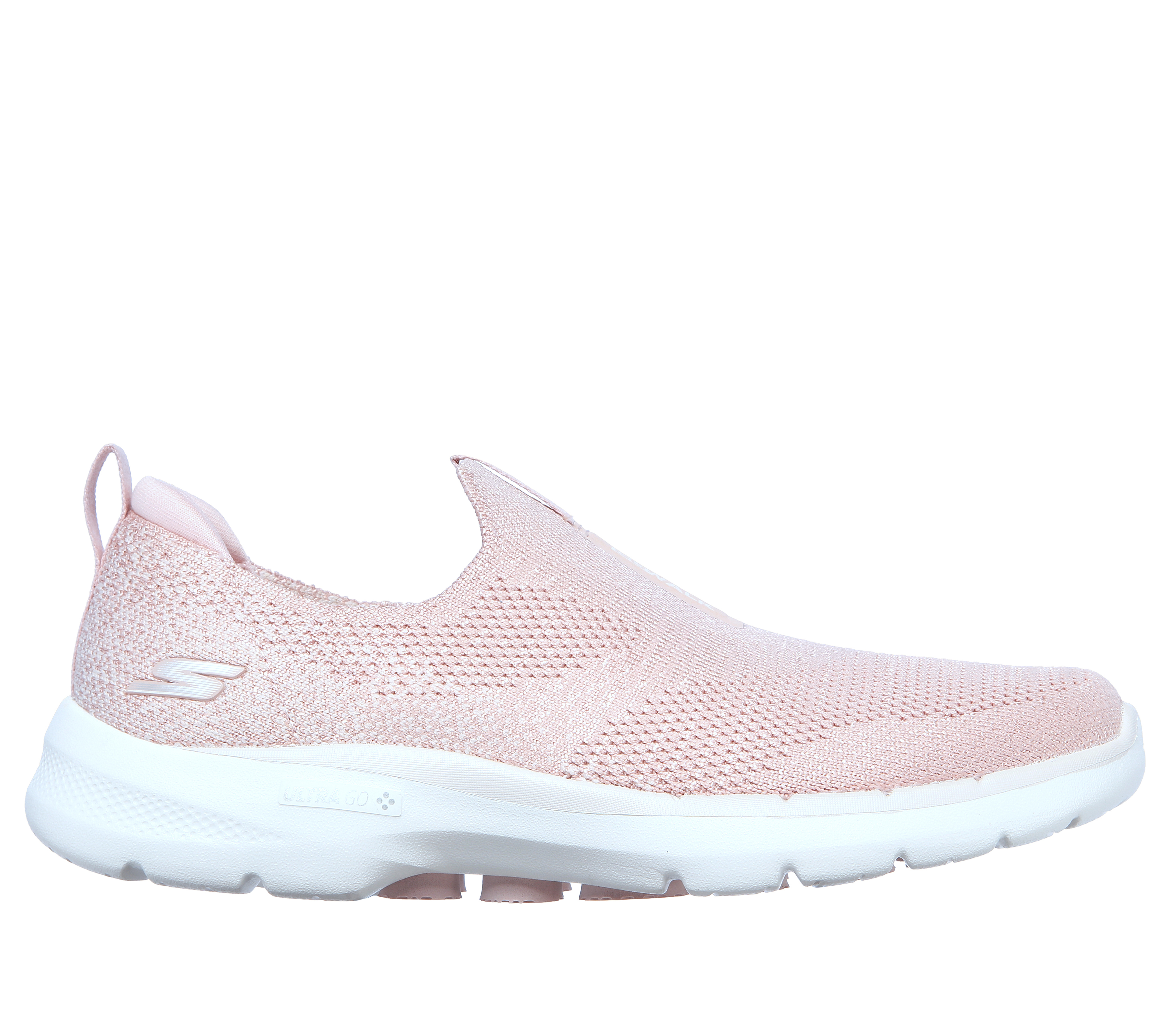 pink and white skechers