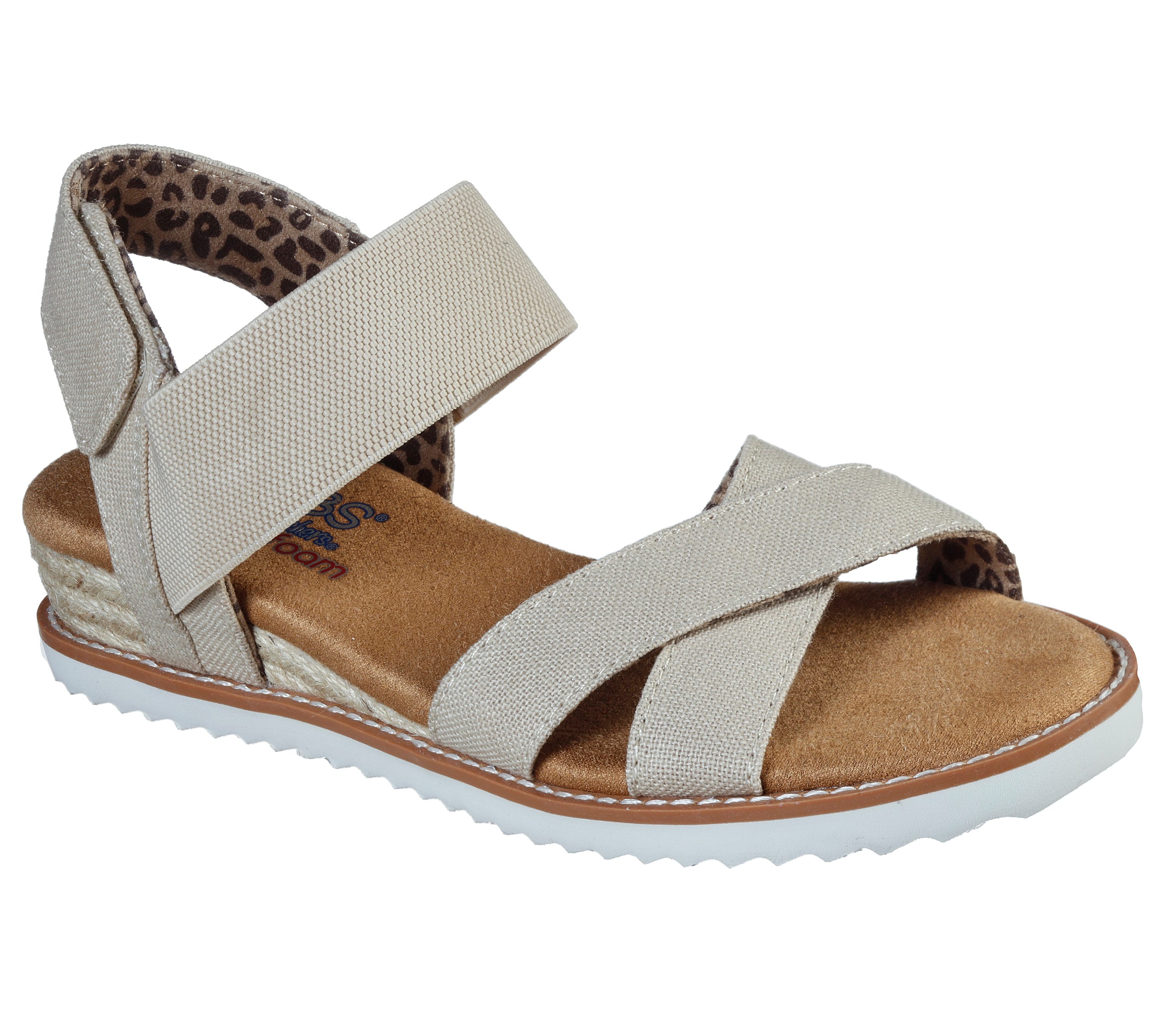 skechers bobs desert kiss women's sandals champagne