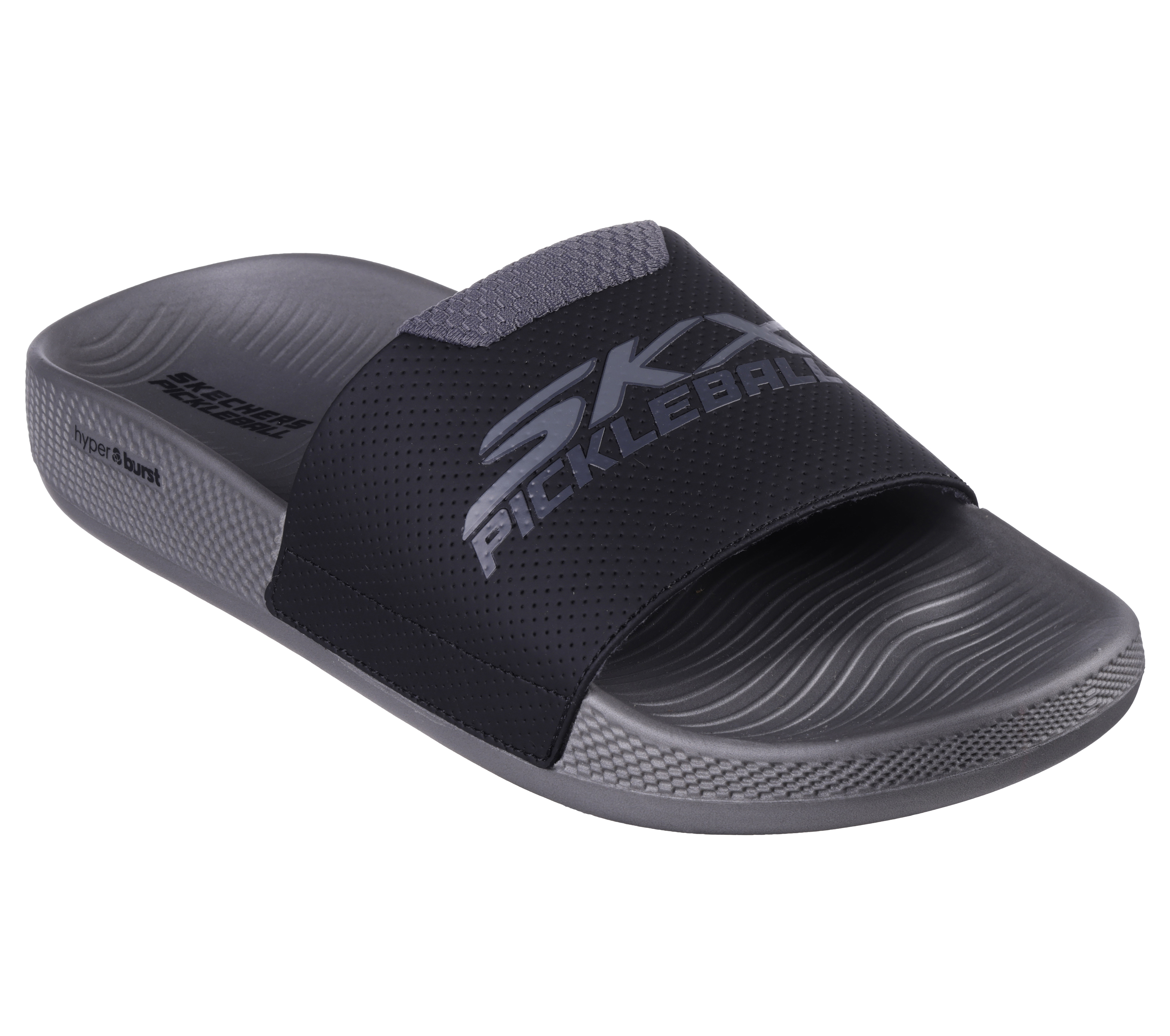 Skechers Hyper Slide Revive Grey Black Mens Shoes