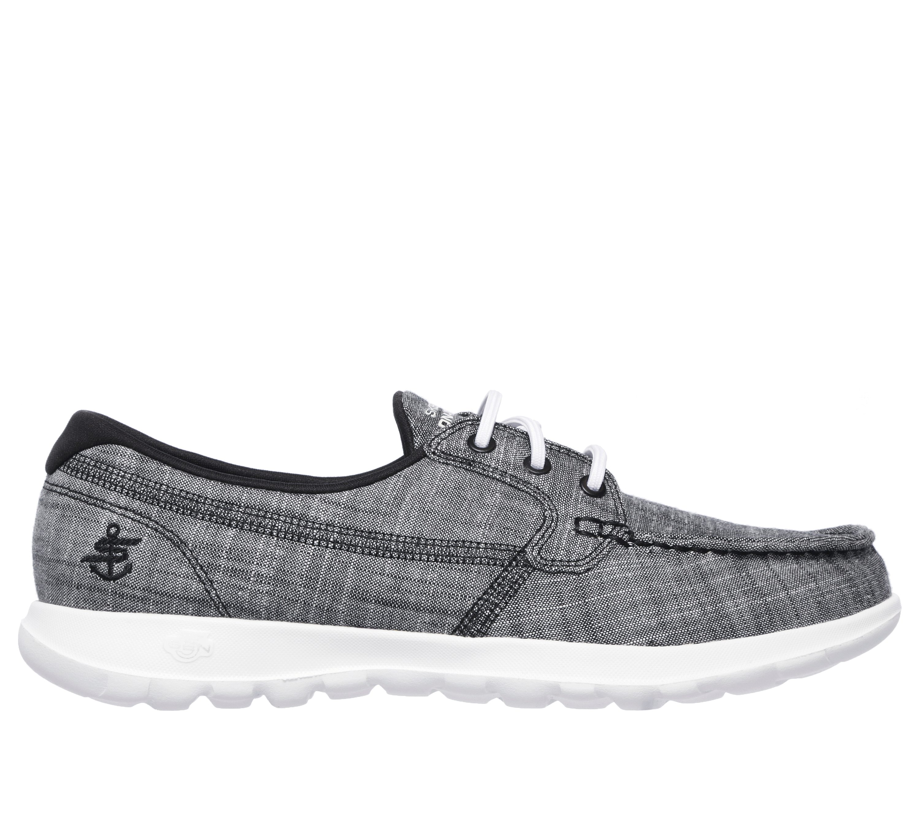 Skechers Women's Gowalk Lite - Isla Shoes | Size 9.0 | Black/White | Textile/Metal | Vegan | Machine Washable
