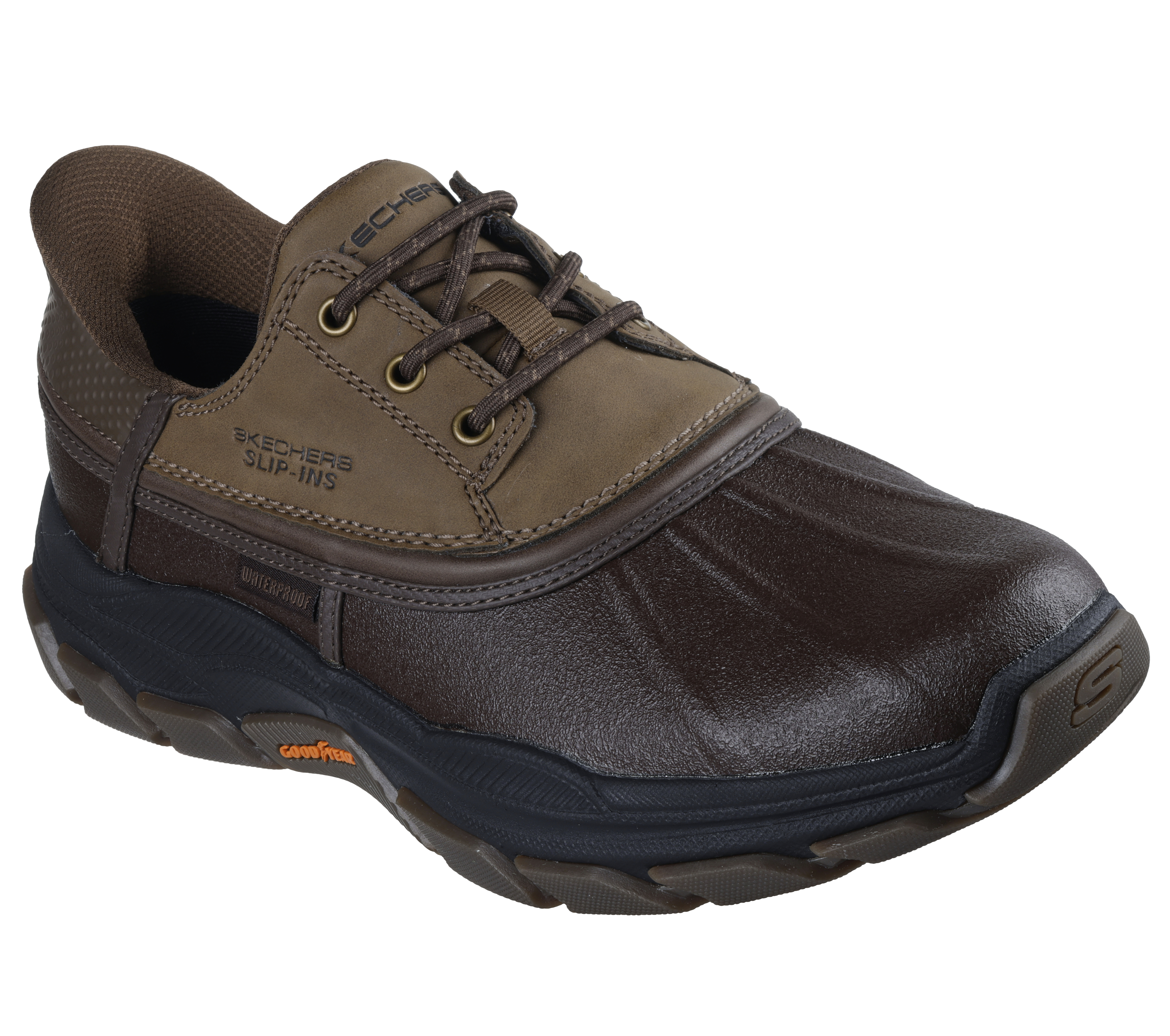 Skechers Men s Slip Ins Relaxed Fit Respected Jace Boots Size 7.5 Brown Leather Synthetic