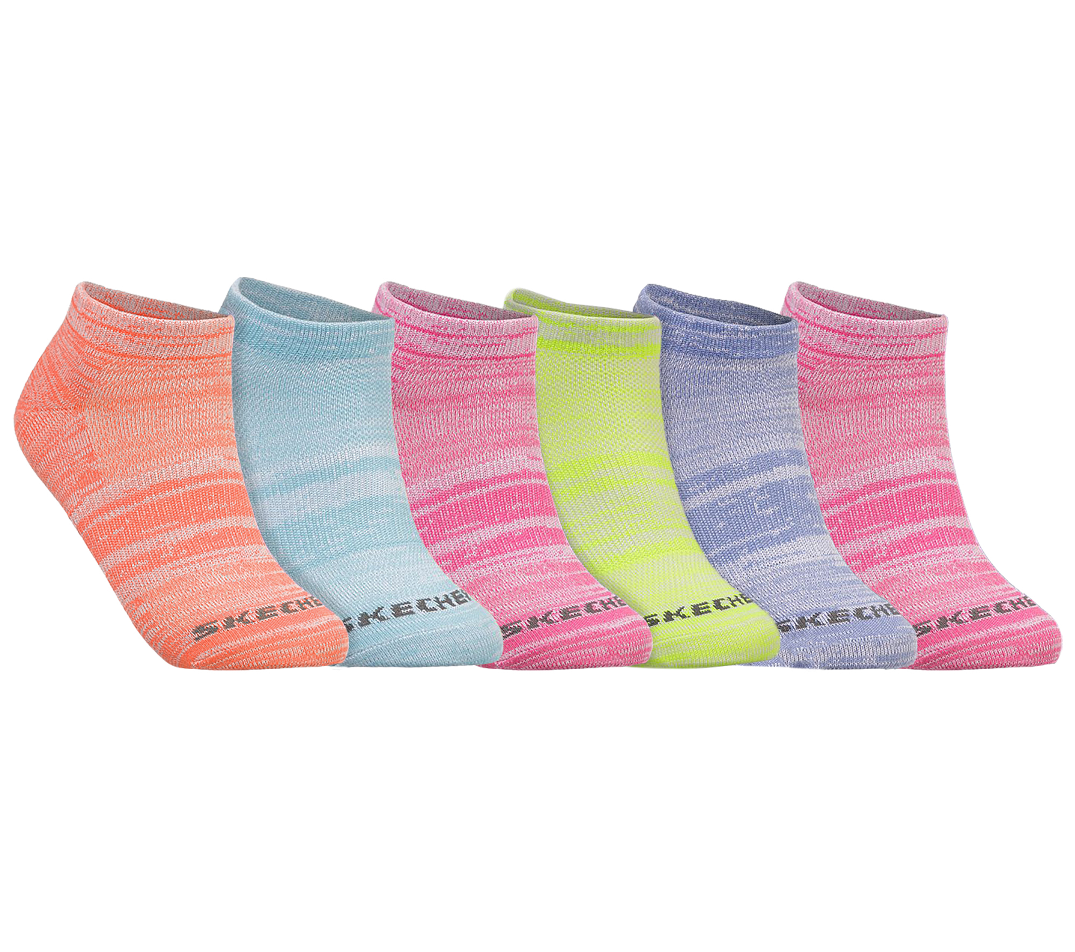 6 Pack Low Cut Color Stripe Socks | SKECHERS