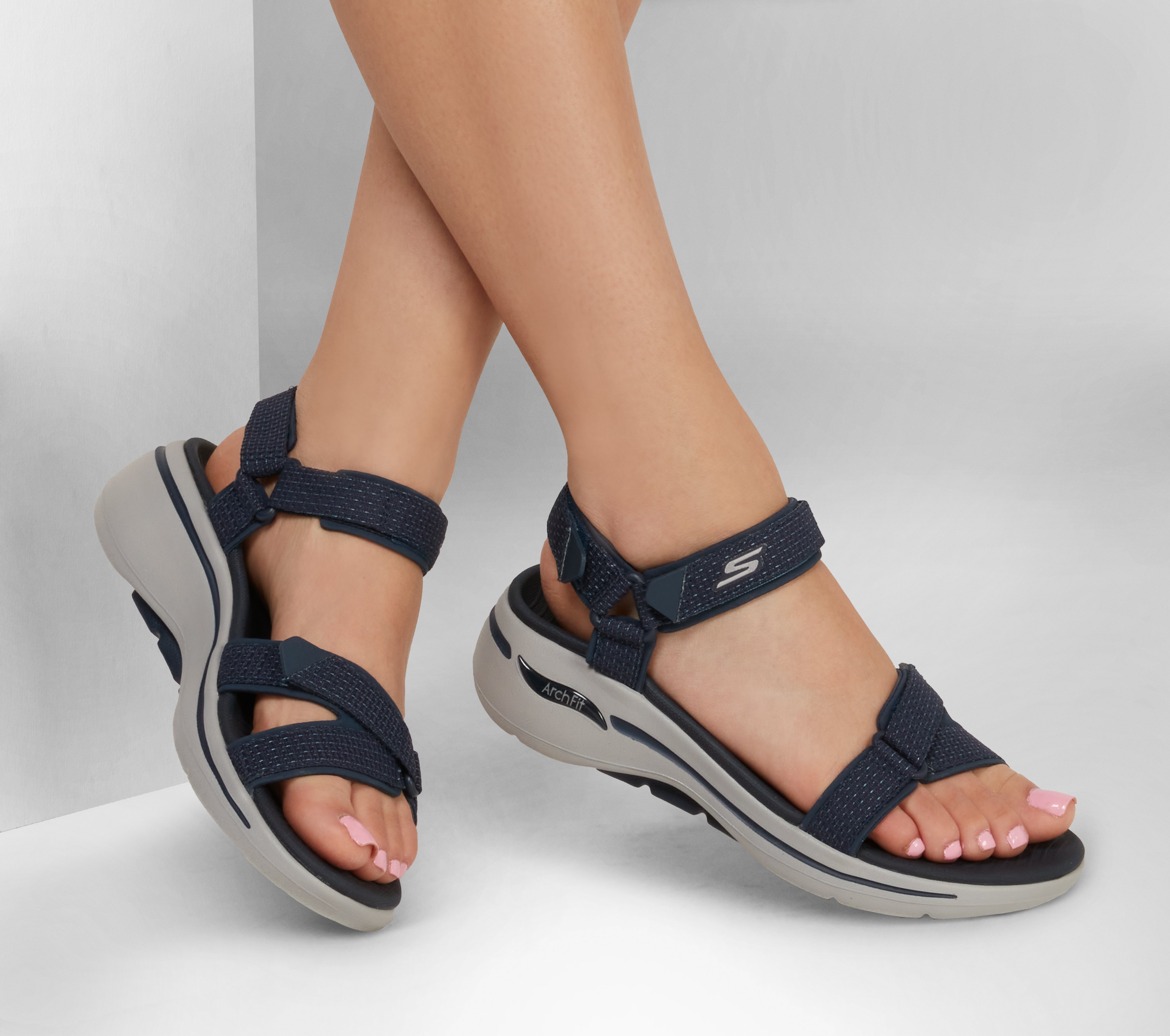 navy blue flat sandals womens