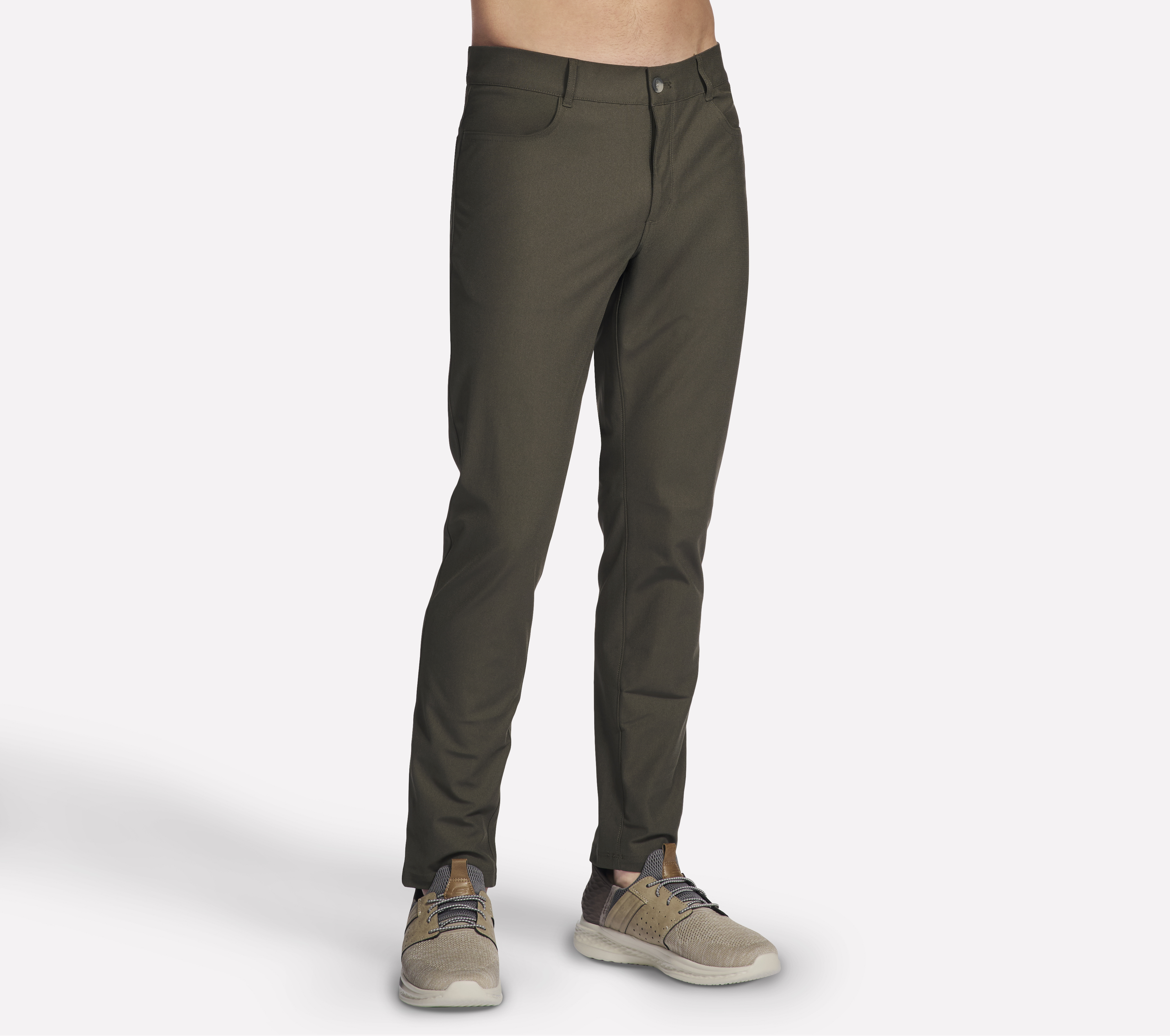 Skechers Men s Go Walk Premium 5 Pocket Pants Size 42.0 Brown Olive Polyester